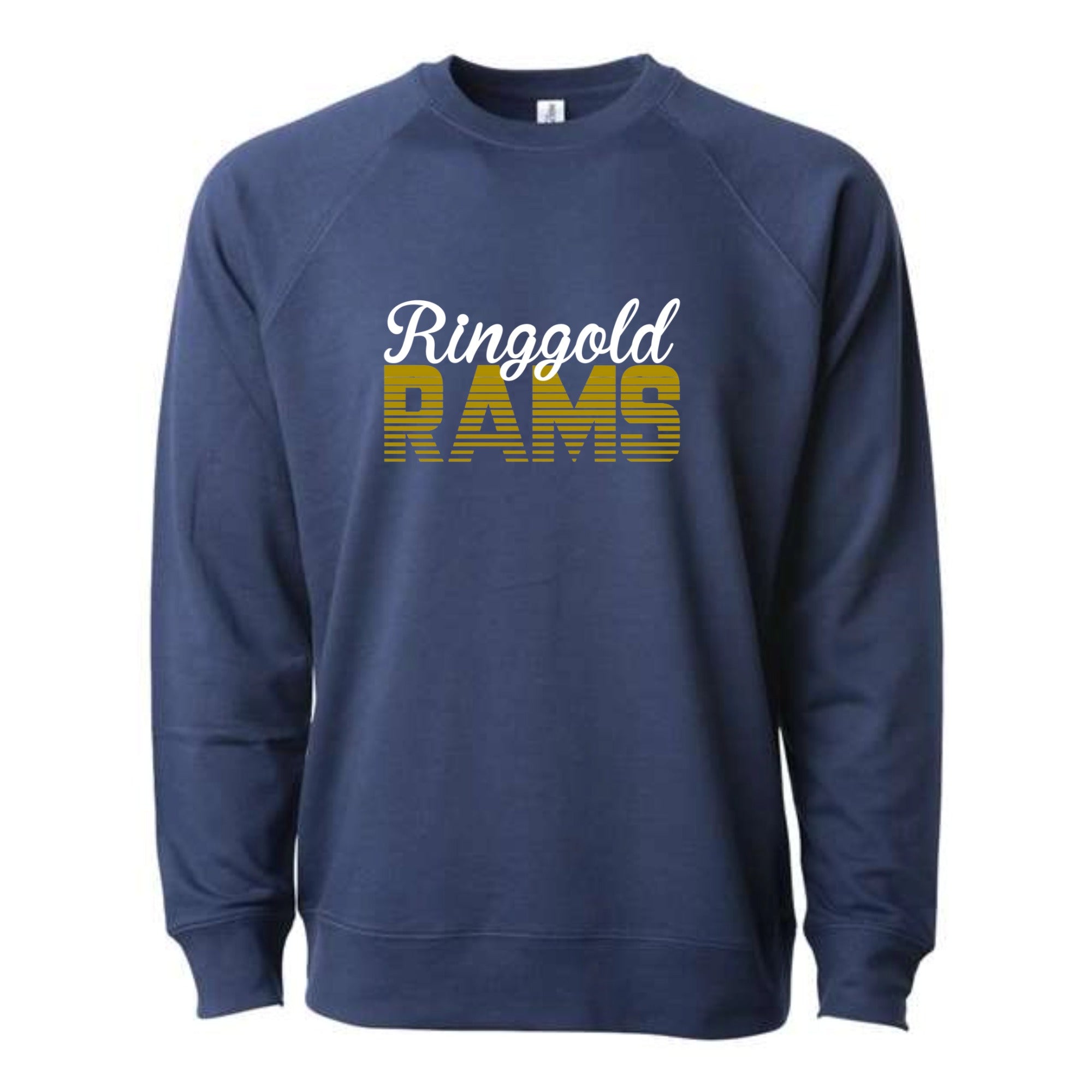 Ringgold Rams Retro Lightweight Loopback Terry Crewneck Sweatshirt