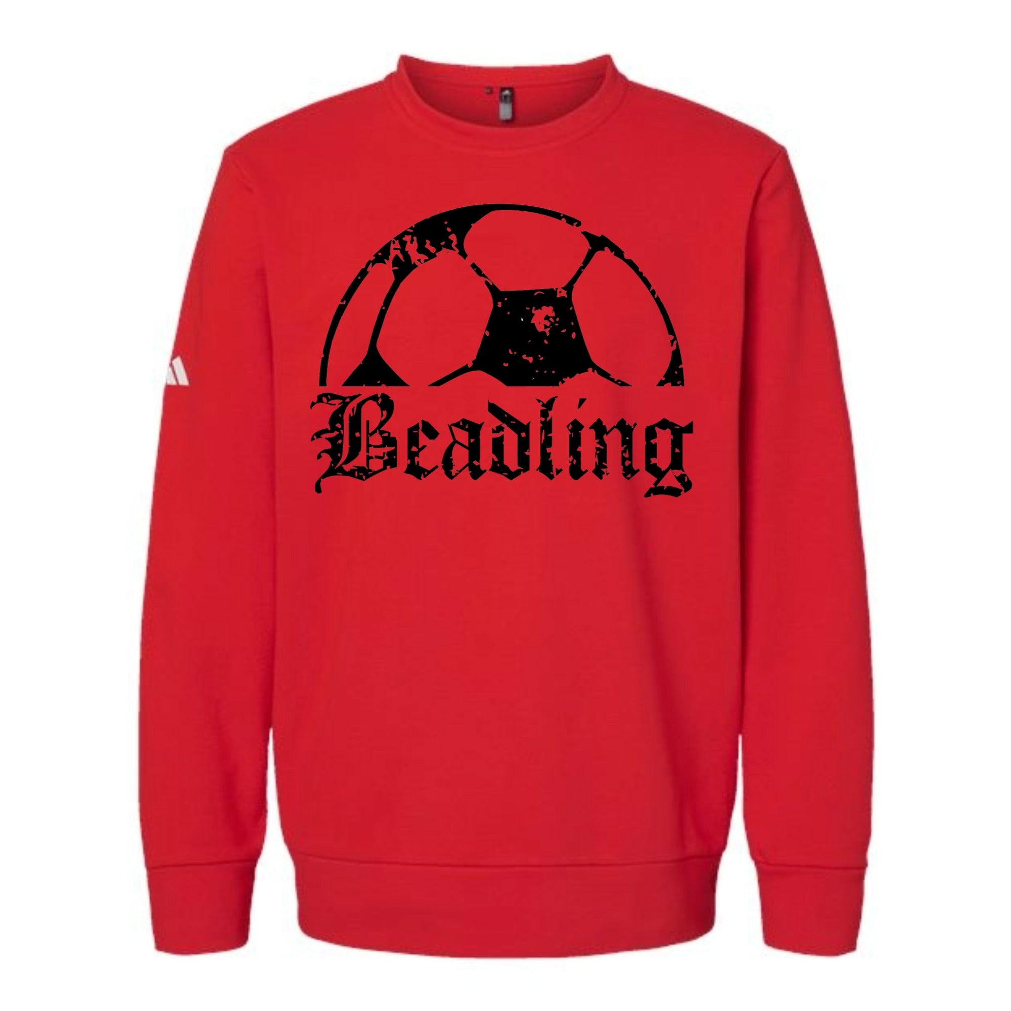 Beadling Soccer Distressed Ball Fleece Crewneck Unisex Sweatshirt