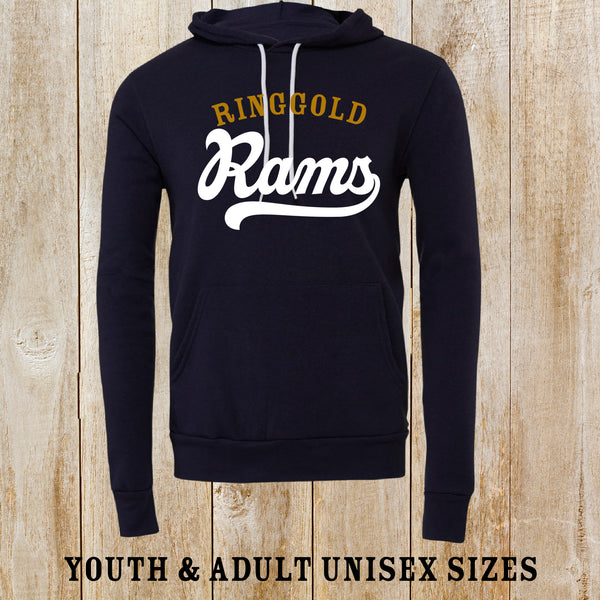 Ringgold Rams Bella + Canvas fleece hoodie - Unisex and Youth