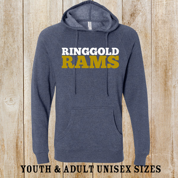 Ringgold Rams Special Blend Raglan Hoodie - Youth or Unisex