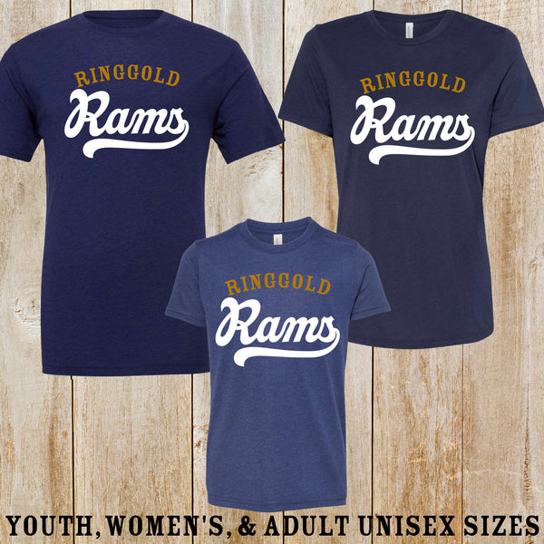 Ringgold Rams design tri-blend tee (Unisex, Women's or Youth)