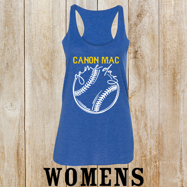 CM softball Game Day Womens Racerback Tank
