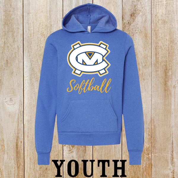 CM softball logo youth hoodie