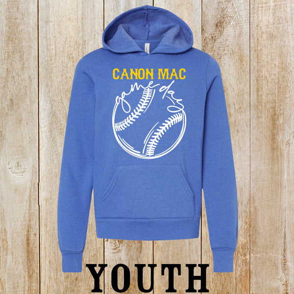 CM softball Game Day youth hoodie