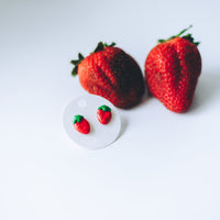 Strawberry clay handcrafted stud earrings