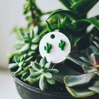 Cactus clay handcrafted stud earrings