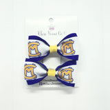 Canon-Mac logo pig tail hair bows - Clara Beaus Co