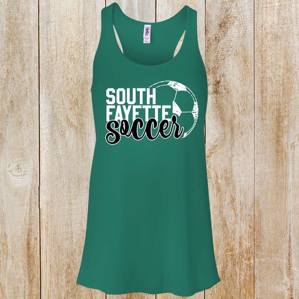 South Fayette Soccer Bella + Canvas flowy racerback tank