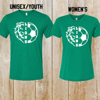 South Fayette Soccer Lion tee (Unisex, Women's or Youth)
