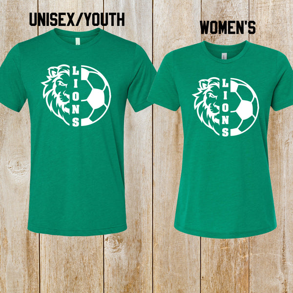 South Fayette Soccer Lion tee (Unisex, Women's or Youth)