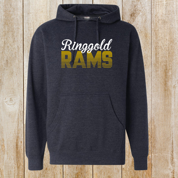 Ringgold Rams retro design mid-weight hoodie
