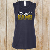 Ringgold Rams retro design Womens Muscle Tank
