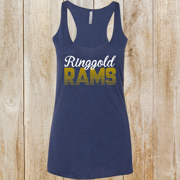 Ringgold Rams retro design women's tank