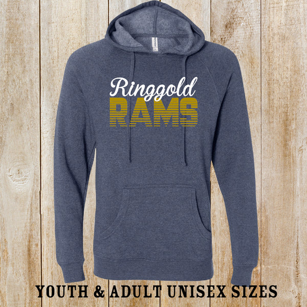 Ringgold Rams retro design Special Blend Raglan Hoodie - Youth or Unisex