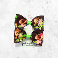 Toy Story Inspired Pig Tail Hair Bow Set